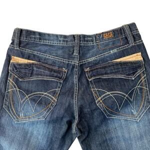 Pepe Jeans Y2K 90s Dark Wash Jeans Men 34x34 (Fit 33) Blue Denim Faded Whiskered